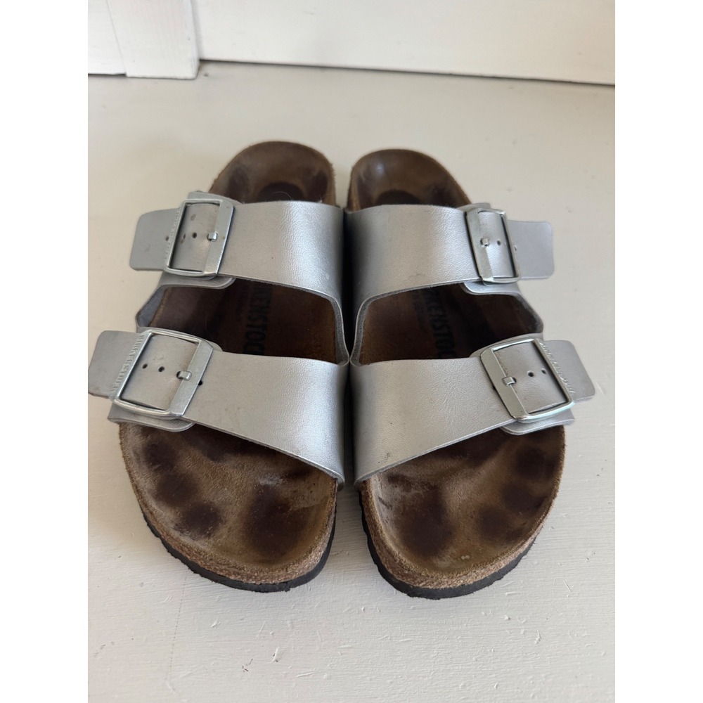 Birkenstock Arizona metallic silver sandals size 39 (8-8.5) - Picture 4 of 10